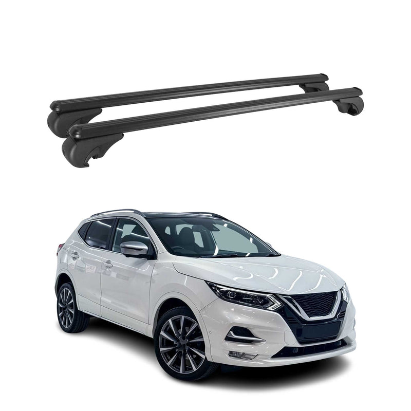 Dachträger für Nissan Qashqai 2014-2021 Gepäckträger Grundträger Alu Schwarz 2x