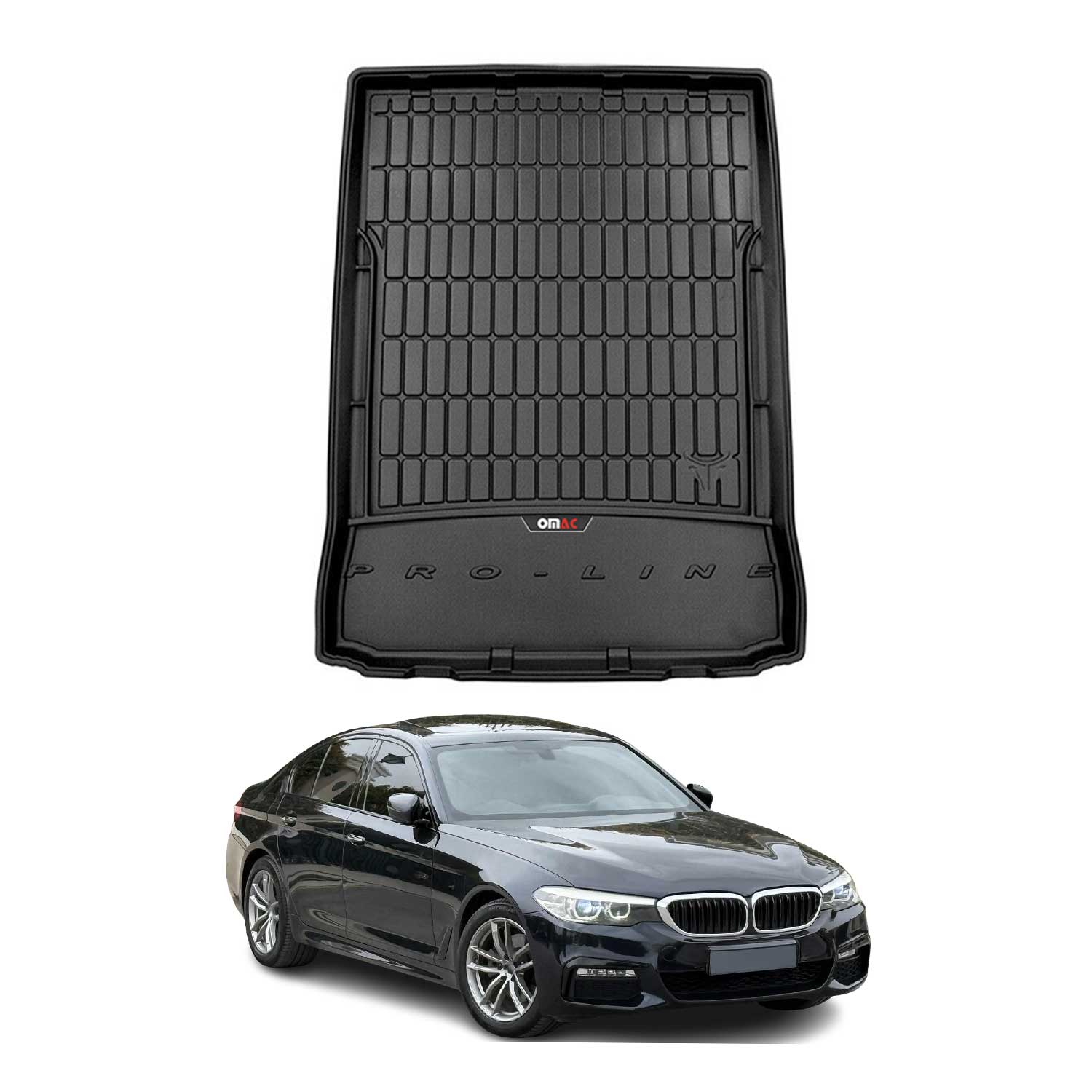 OMAC Gummi Kofferraumwanne für BMW 5er M5 Limo G30 F90 2017-2023 TPE Schwarz