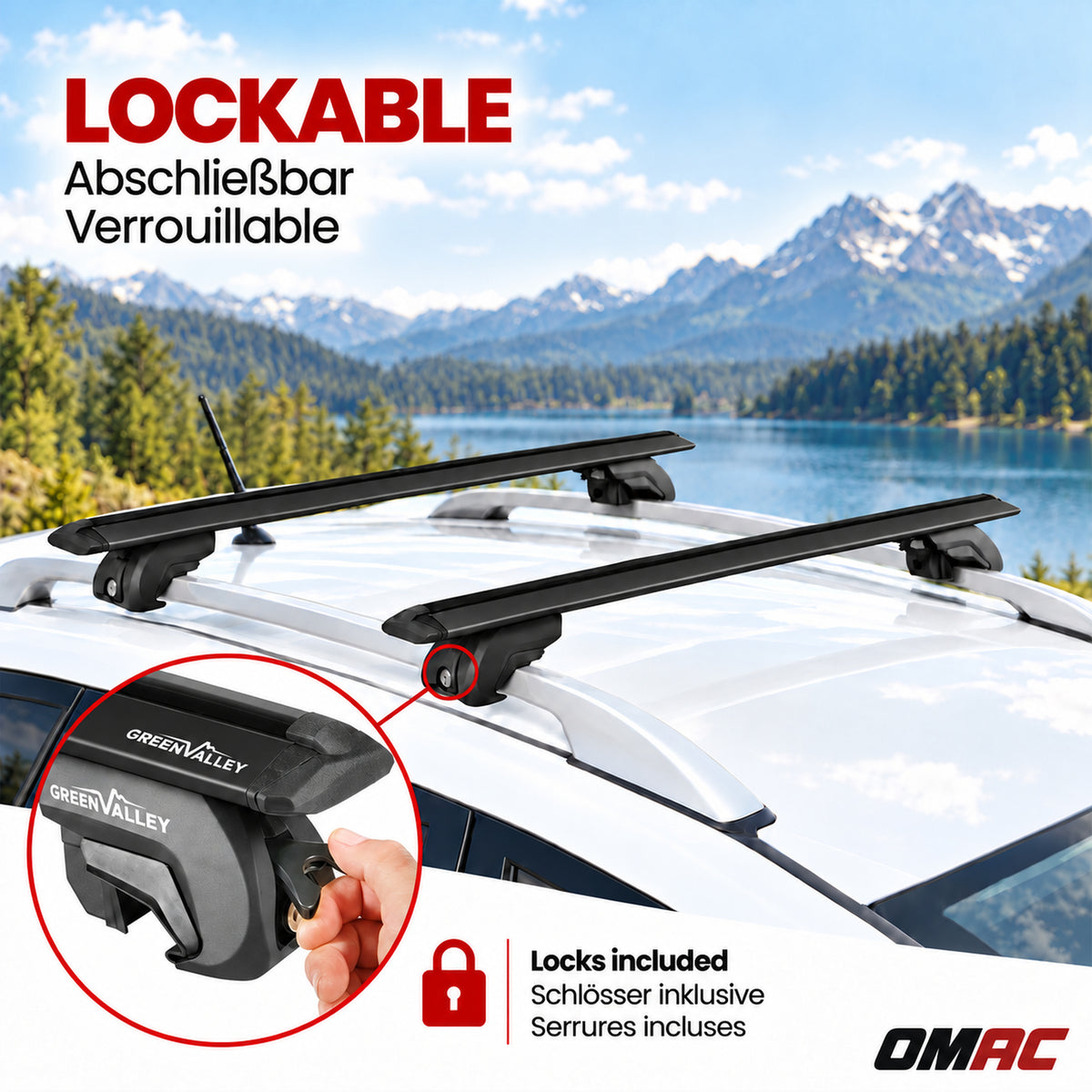 Green Valley Trek Dachträger für Ford Mondeo Turnier 1993-2000 Aluminium Schwarz
