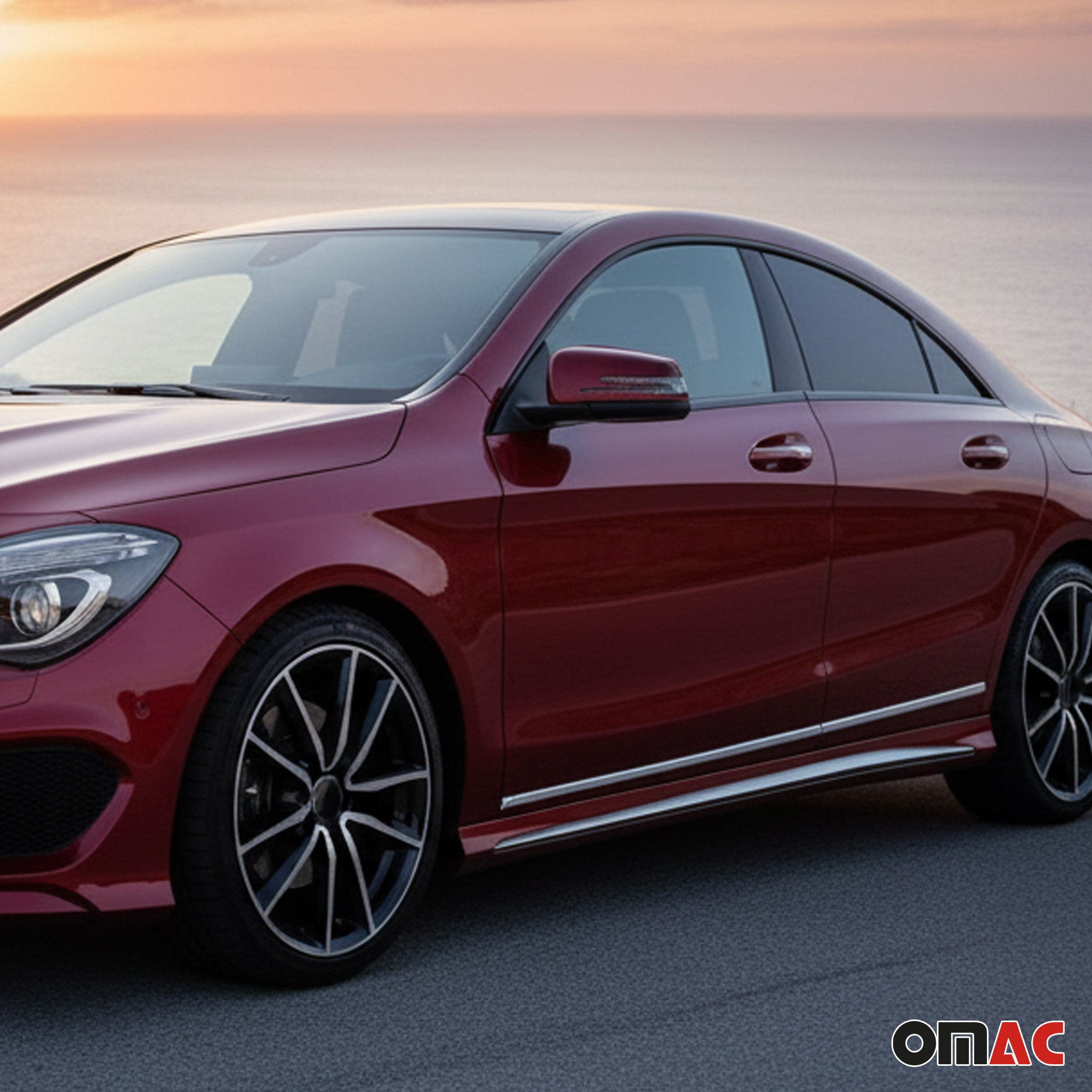 Seitentürleiste Türschutzleiste für Mercedes CLA C117 2013-2019 Edelstahl 2x