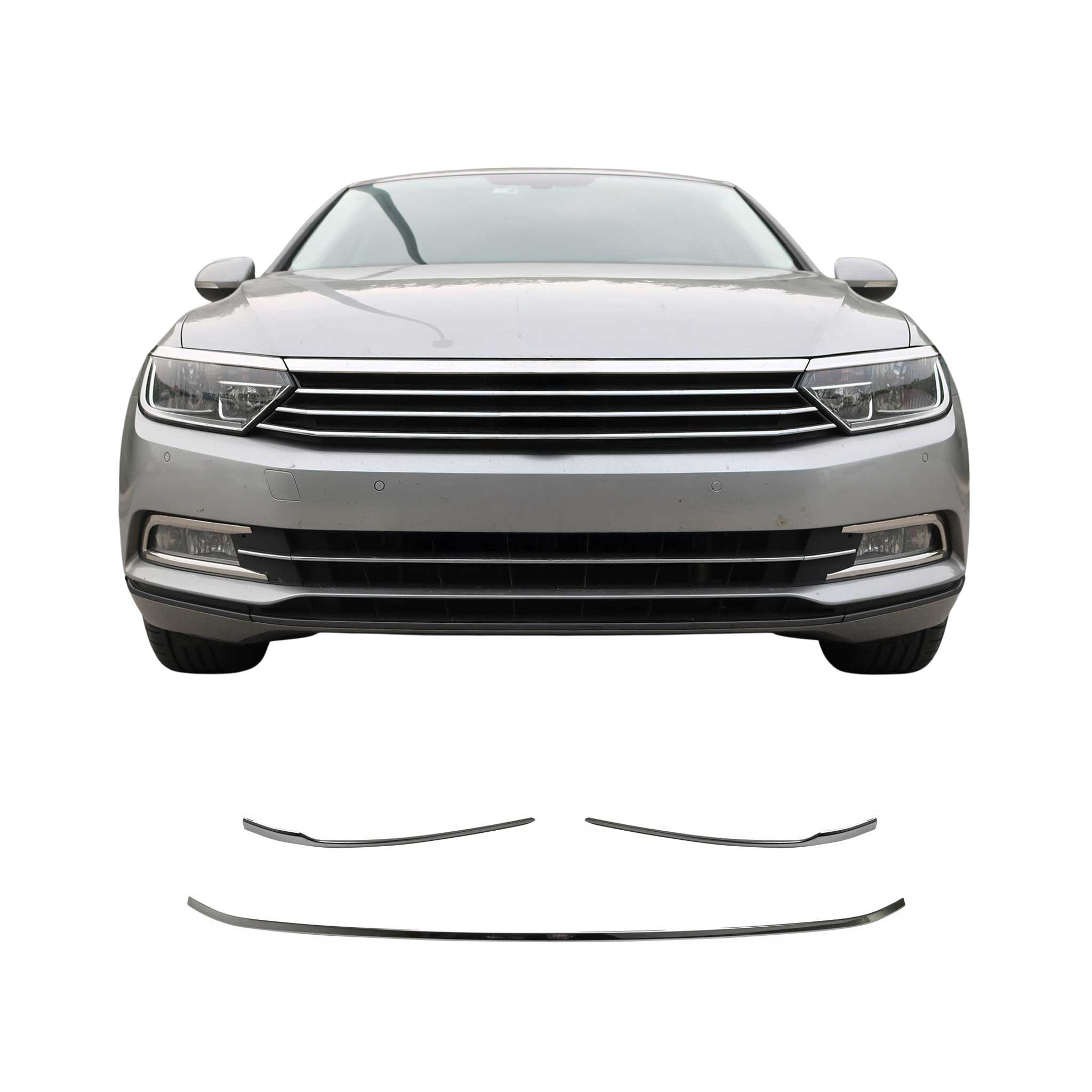 Kofferraumleiste Heckklappe Leiste für VW Passat 2014-2019 Edelstahl Dunkel 3tlg