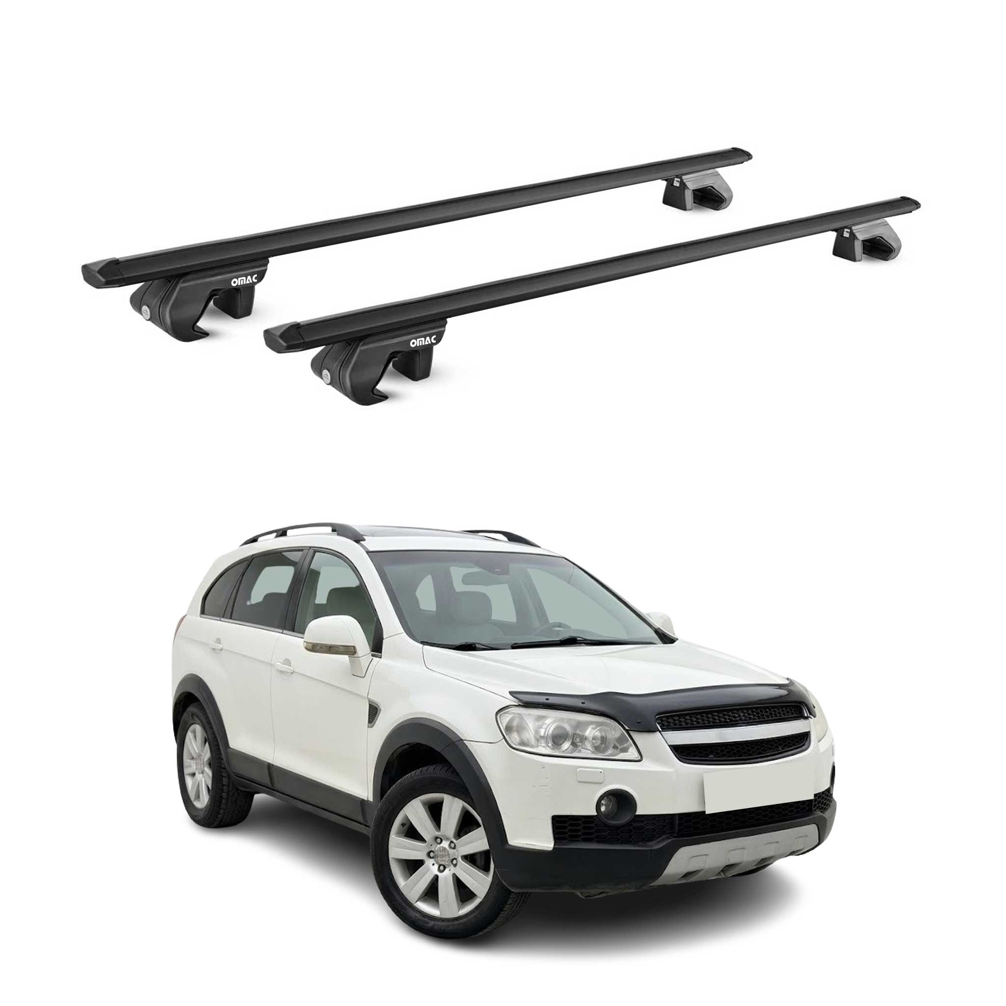 Dachträger Grundtäger für Chevrolet Captiva 2006-2016 90kg Aluminium Schwarz ABE