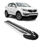 Trittbretter Seitenschweller Seitenbretter für Kia Sportage 3 2010-2015 Alu Grau