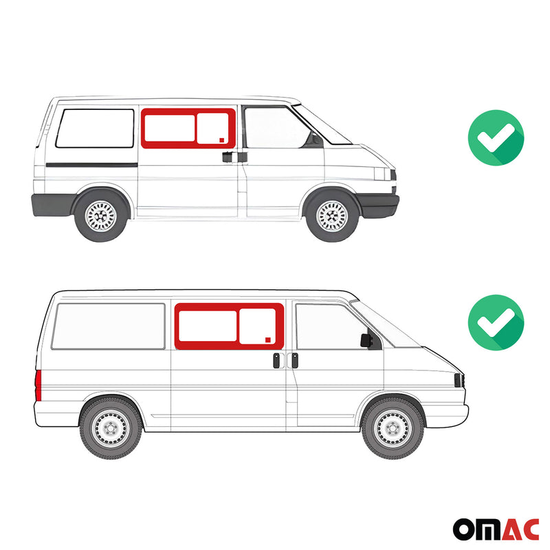 Schiebefenster Seitenfenster für VW T4 Transporter 1990-2003 Vorne Rechts L1 L2