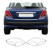 Rücklicht Leisten Heckleuchte für Peugeot 207 2006-2009 Chrom ABS Silber 2tlg