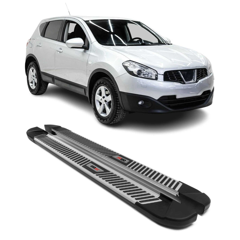 Trittbretter Seitenbretter für Nissan Qashqai +2 NJ10 2008-14 Aluminium Schwarz