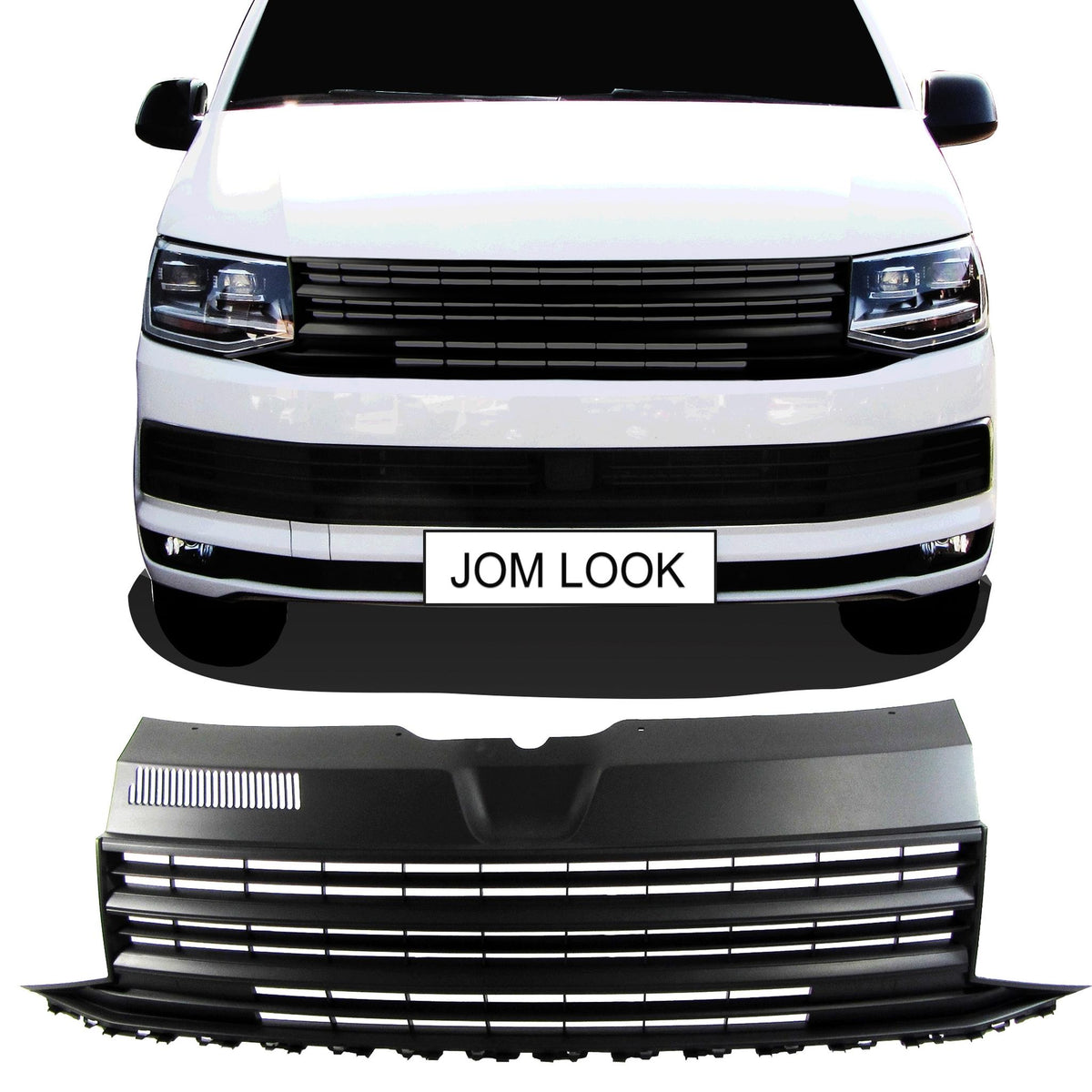 JOM Kühlergrill Kühlergitter für VW T6 2015-2019 Schwarz ohne Emblem ABS