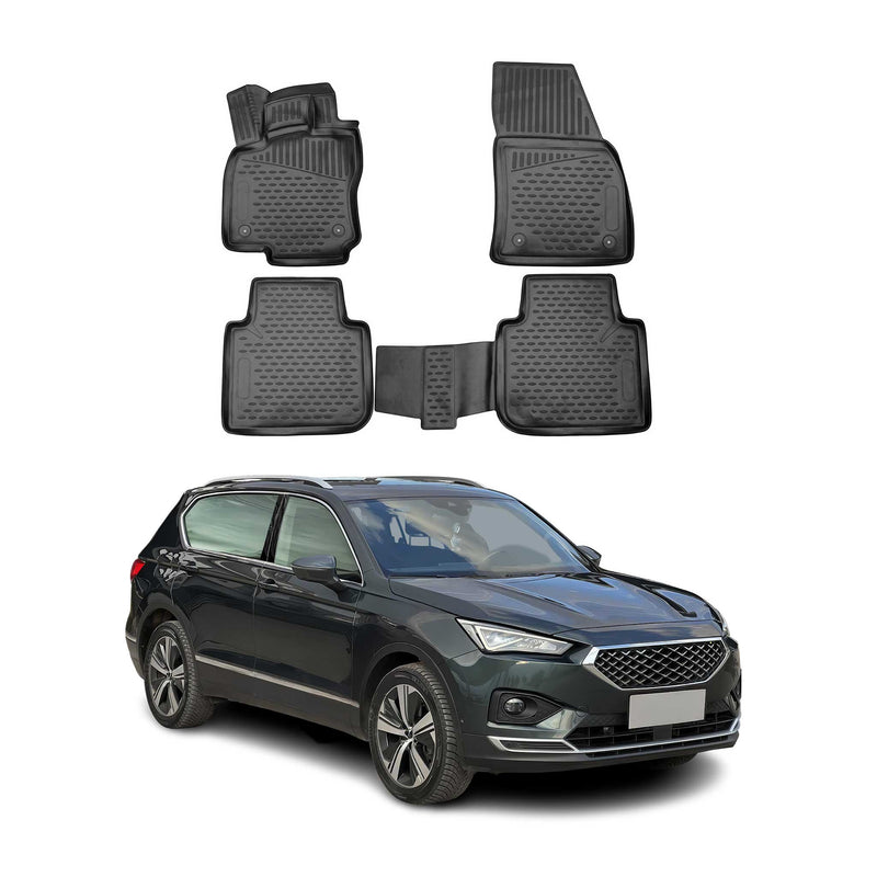 OMAC Gummimatten Fußmatten für Seat Tarraco 2019-2021 TPE Automatten Schwarz 4x