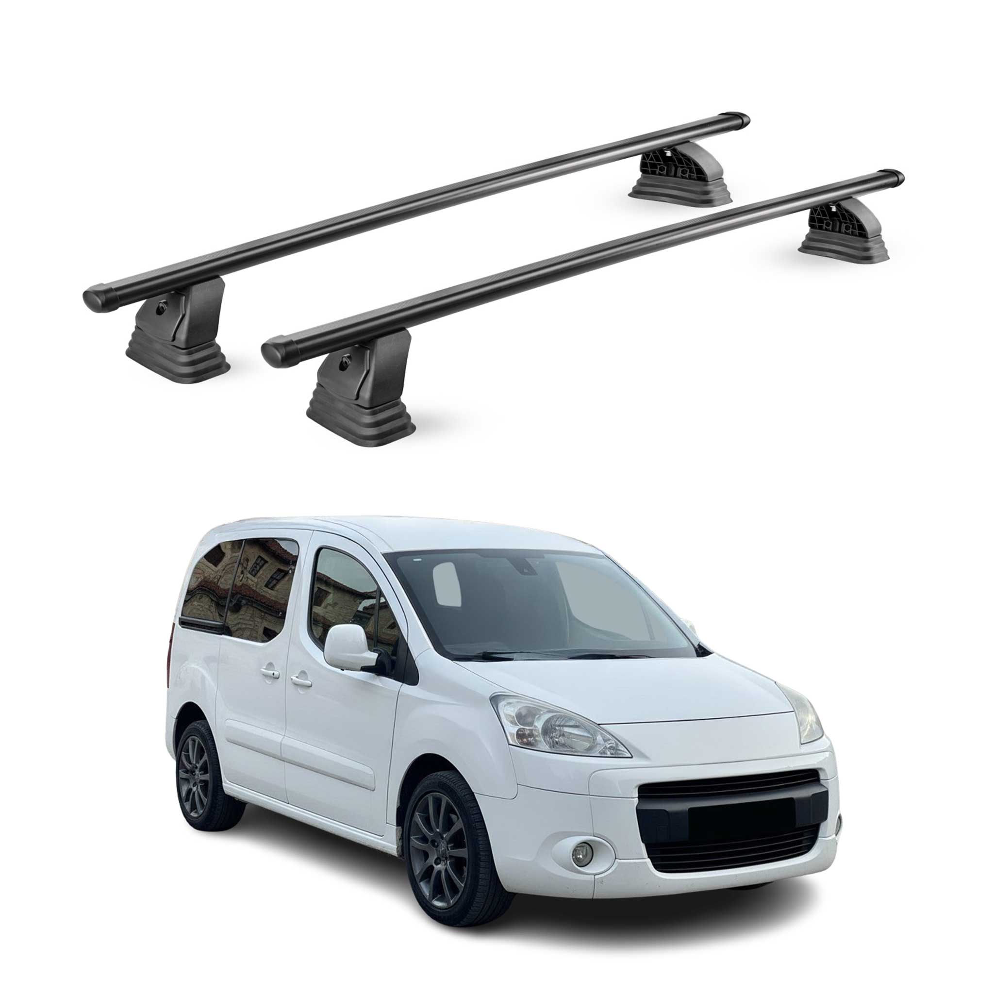 Stahl Dachträger für Peugeot Partner II 2008-2018 TÜV Abschließbar 2tlg Schwarz