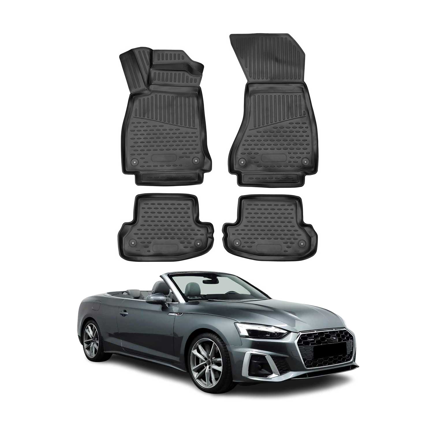OMAC Gummimatten Fußmatten für Audi A5 Coupé Cabriolet F5P 2016-2024 TPE 4x