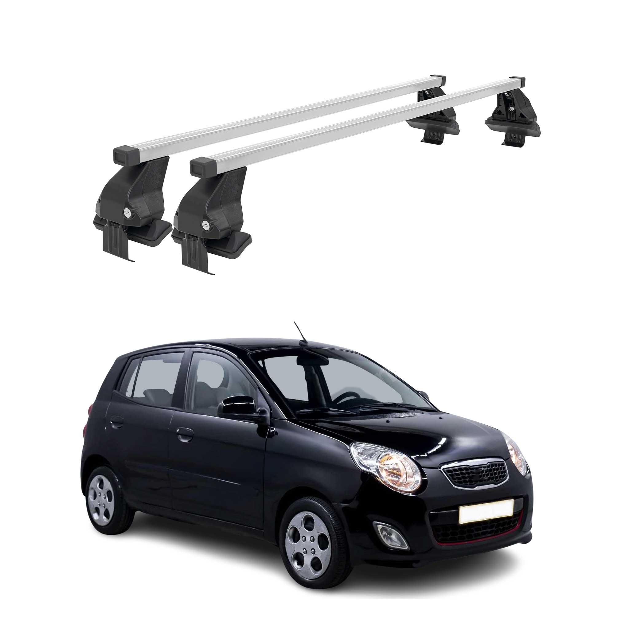 Menabo Dachträger Grundtäger für Kia Picanto 2011-2017 50kg Stahl Silber 2 tlg