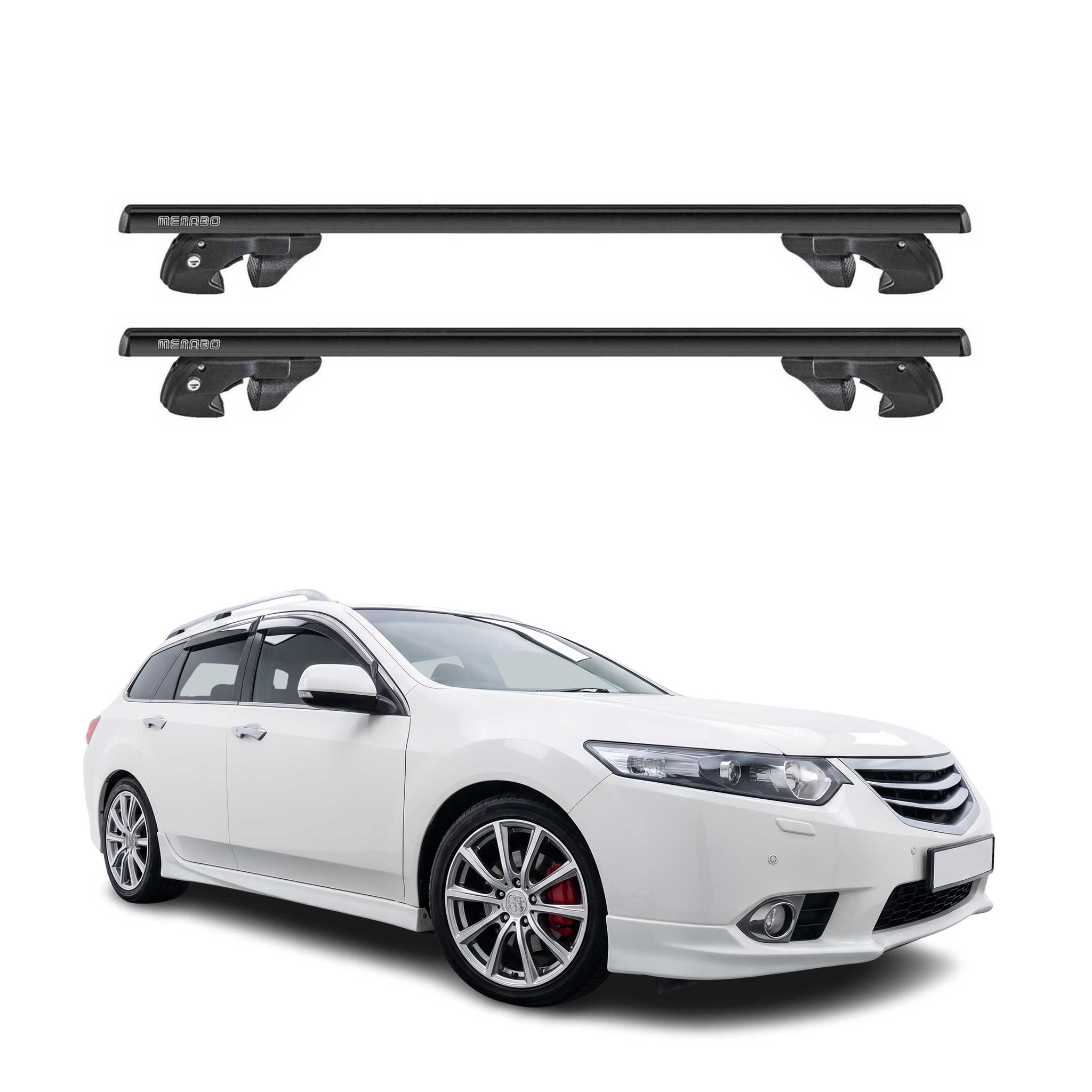 Dachträger Grundtäger für Honda Accord mk8 Tourer 2008-2015 Alu TÜV Schwarz 2tlg