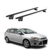 Dachträger für Ford Focus III Turnier 2011-18 100kg Aluminium Schwarz 2 tlg ABE