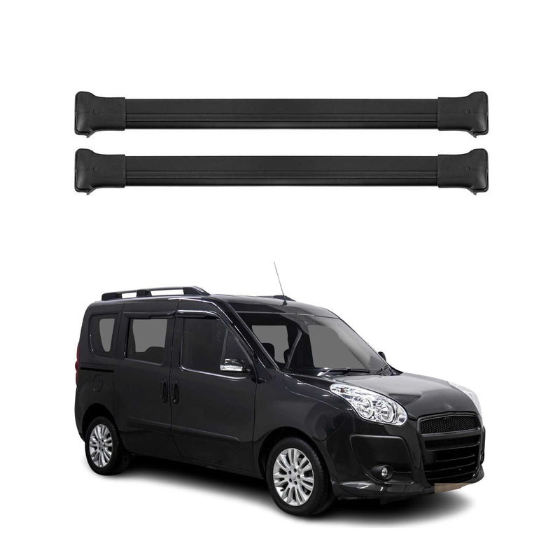 Dachträger Gepäckträger für Fiat Doblo 2010-2021 Relingträger Alu Schwarz 2x