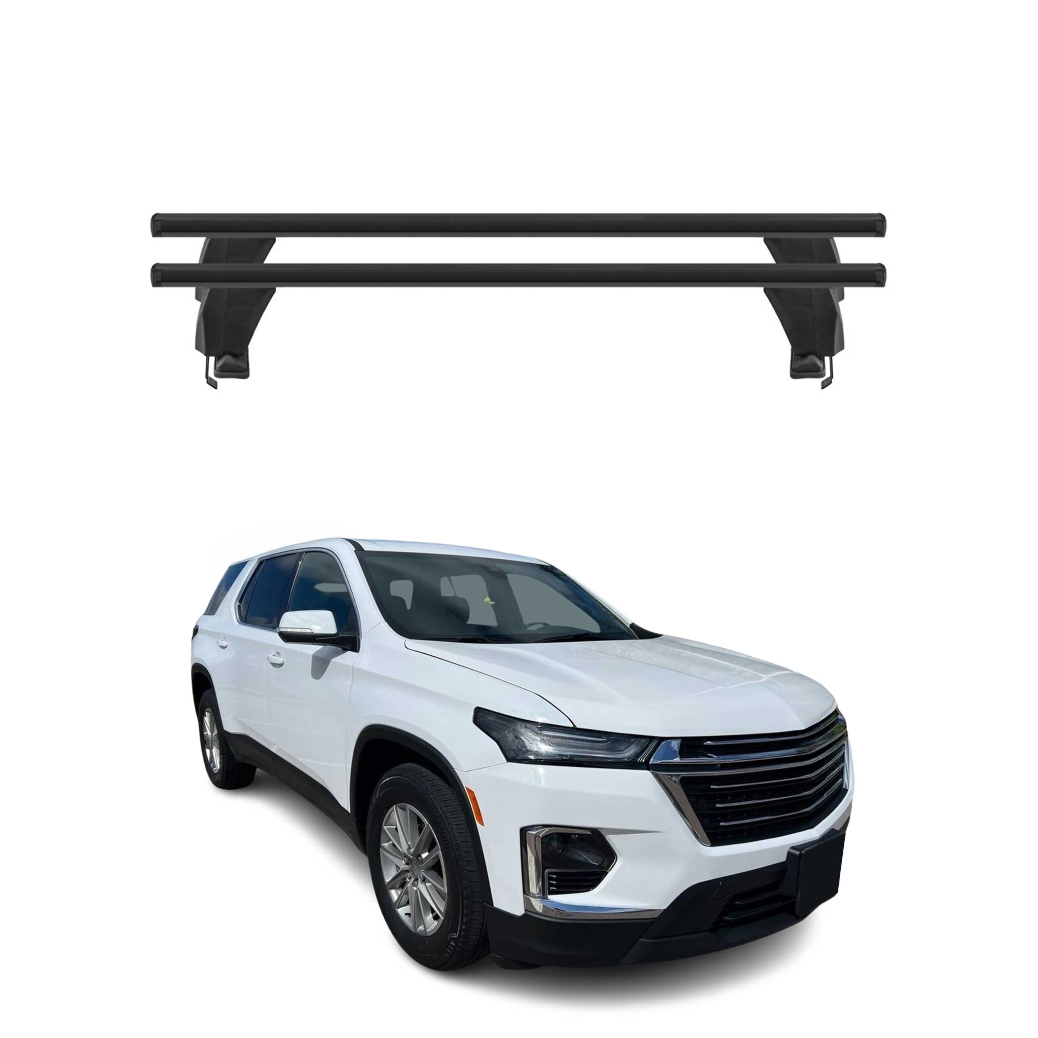 Menabo Dachträger Grundtäger für Chevrolet Traverse 2018-2024 Alu Schwarz 2 tlg