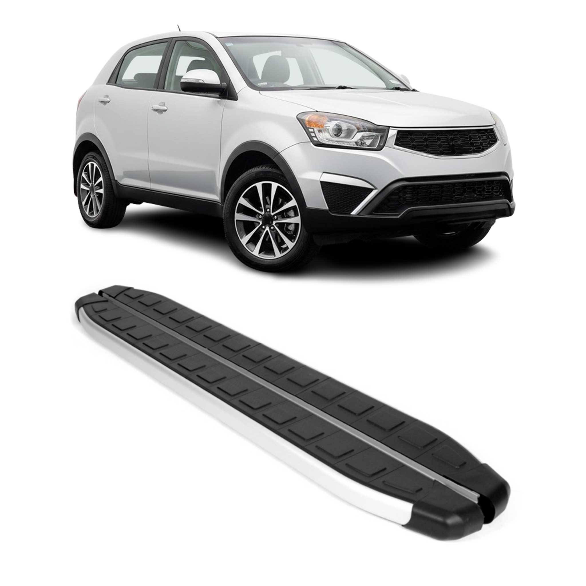 Seitenbretter Trittbretter für Ssangyong Korando III 2010-2019 Aluminium Schwarz
