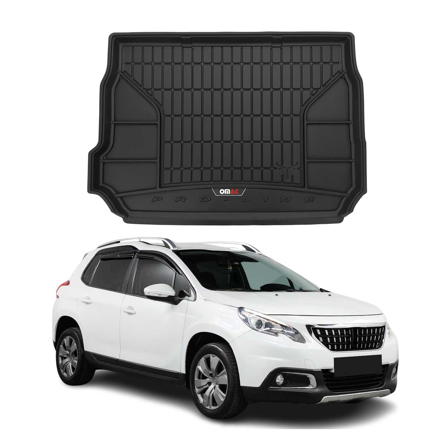OMAC Gummi Kofferraumwanne für Peugeot 2008 2013-2019 TPE Laderaumwanne Schwarz