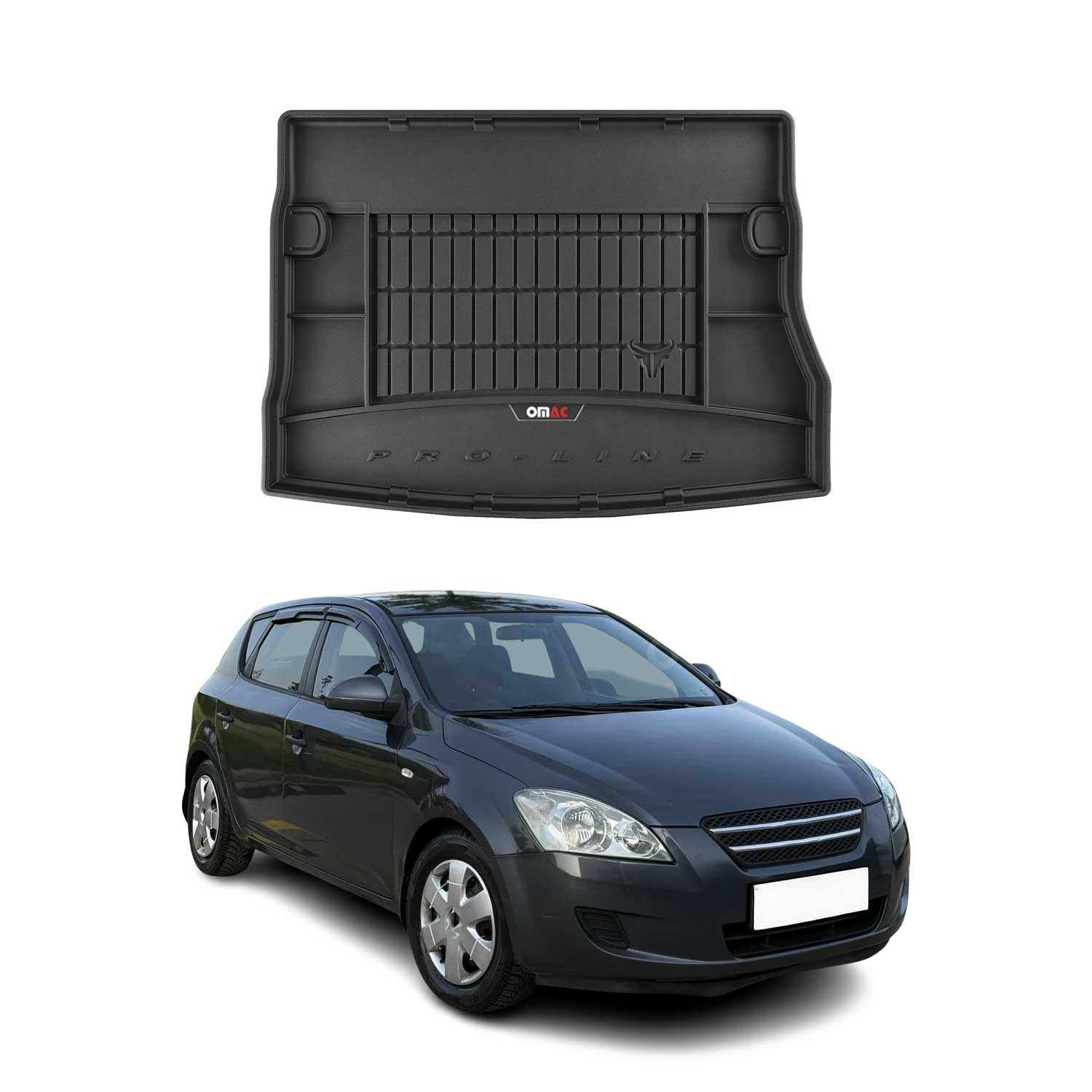 OMAC Gummi Kofferraumwanne für Kia Ceed 2006-2012 TPE Laderaumwanne Schwarz