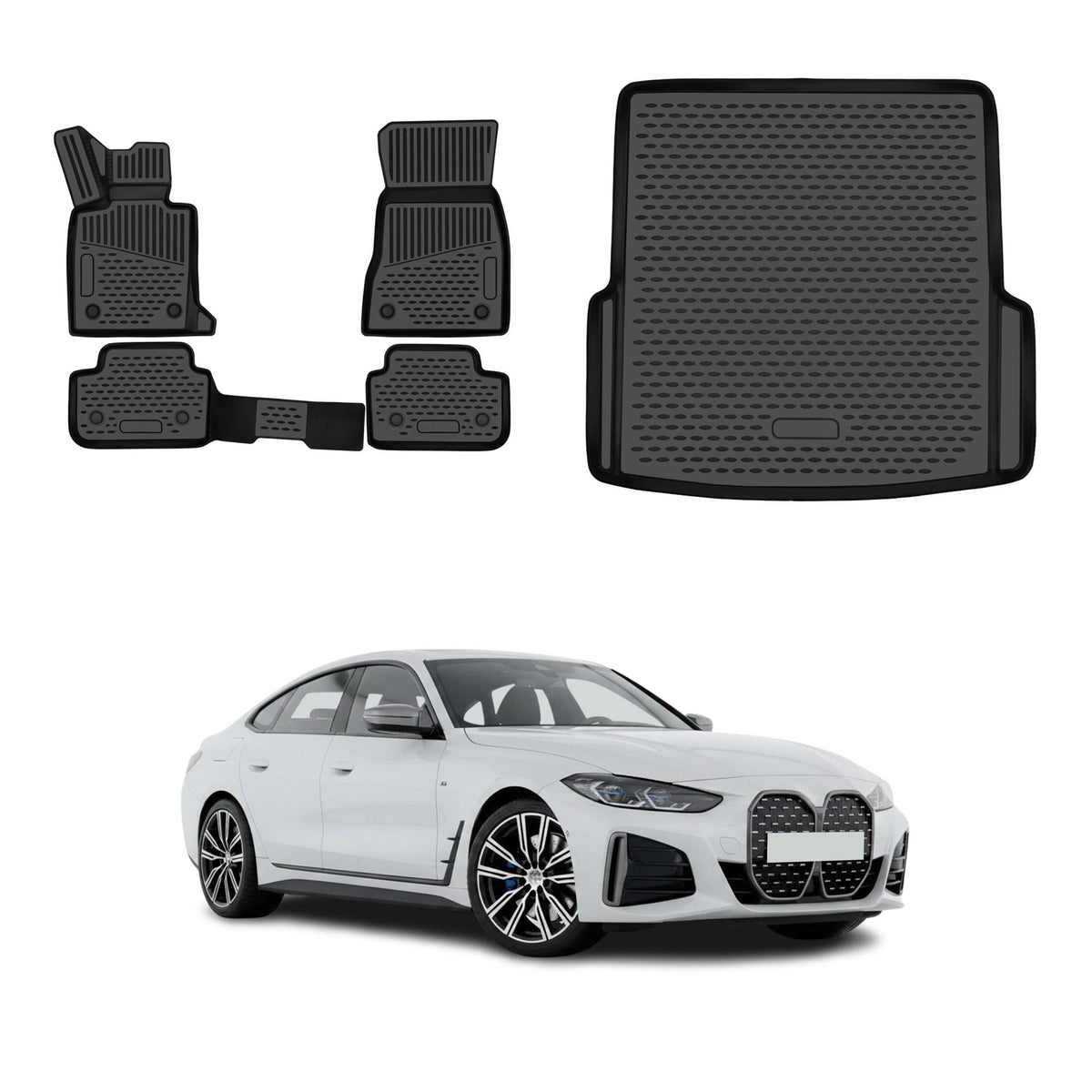 OMAC Fußmatten & Kofferraumwanne Set für BMW i4 G26 2021-2026