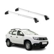 Dachträger Grundtäger für Dacia Duster mk2 2018-2024 100kg Alu Silber 2 tlg ABE