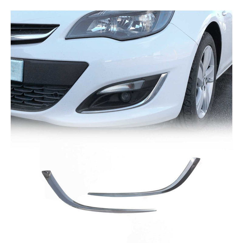 Nebelscheinwerfer Rahmen Umrandung für Opel Astra J 2012-2015 Edelstahl 2x