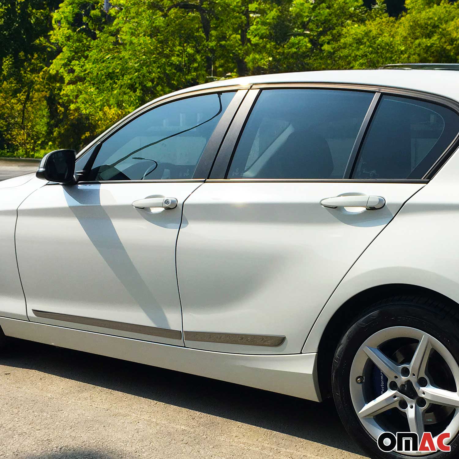 Türschutzleiste Seitentürleiste für Peugeot 208 2012-2019 Chrom Stahl Dunkel 4x