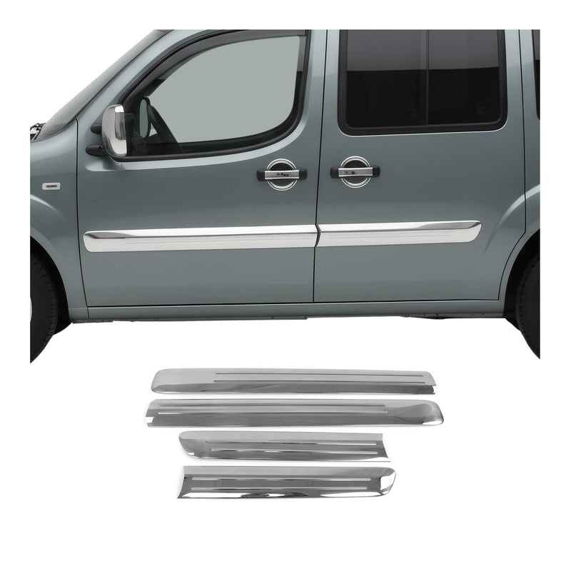 Seitentürleiste Türleisten Türschutzleiste für Fiat Doblo 2006-2010 Edelstahl 4x
