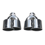 Auspuffblende Chrom 190*80 Edelstahl Silber Rechts und Links 2 tlg