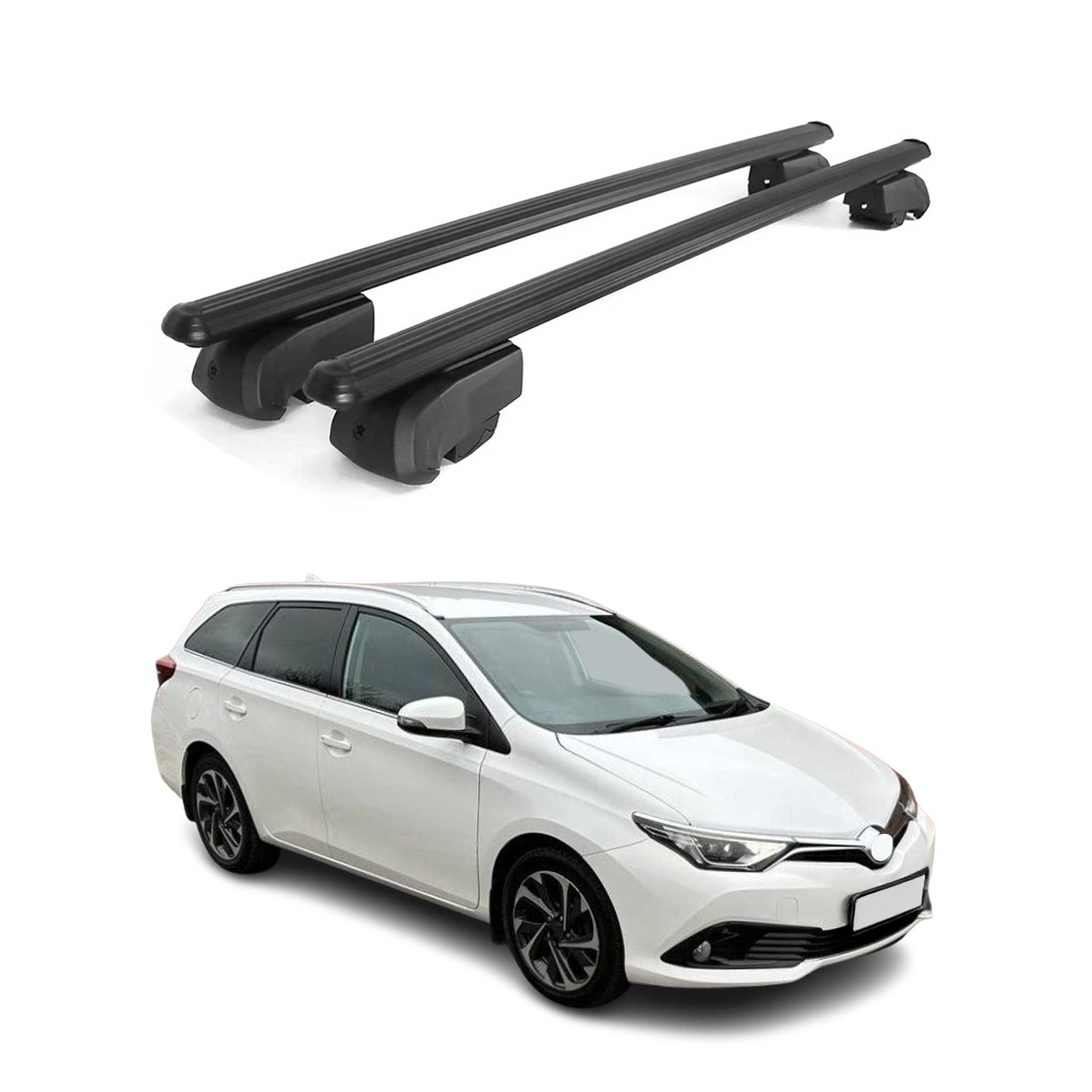 Dachträger Grundtäger für Toyota Auris mk2 Kombi 2012-2018 75kg Schwarz Alu 2x