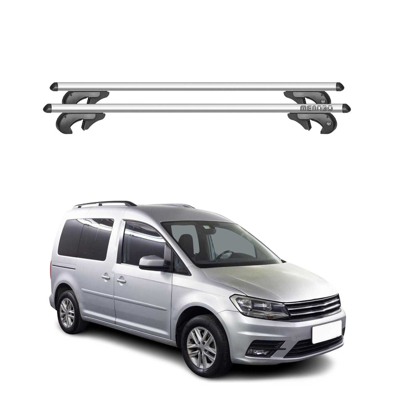 Menabo Dachträger Grundtäger für VW Caddy 2015-2020 90kg Aluminium Silber 2 tlg