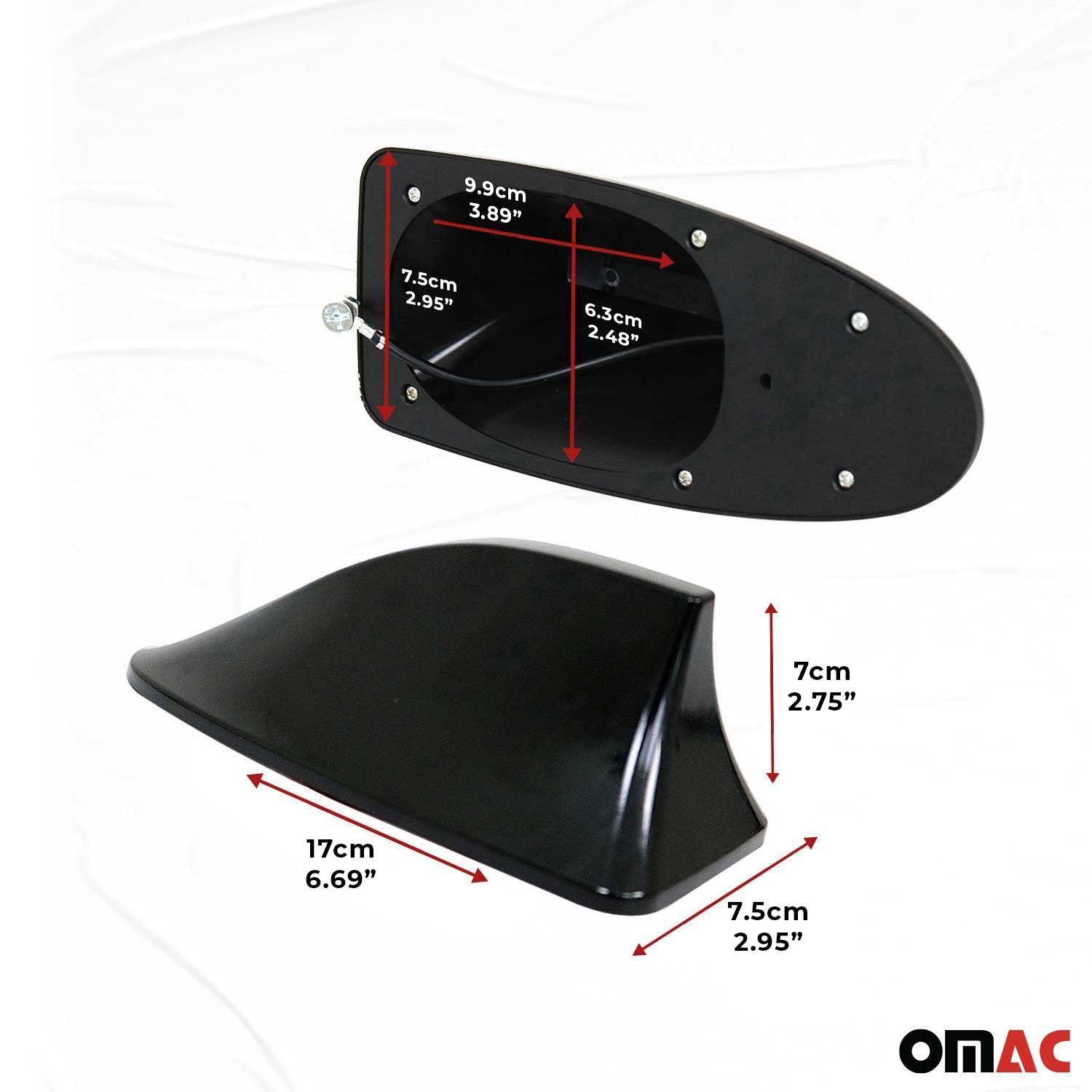 AM/FM Dachantenne Autoantenne Haifisch Shark Antenne Schwarz