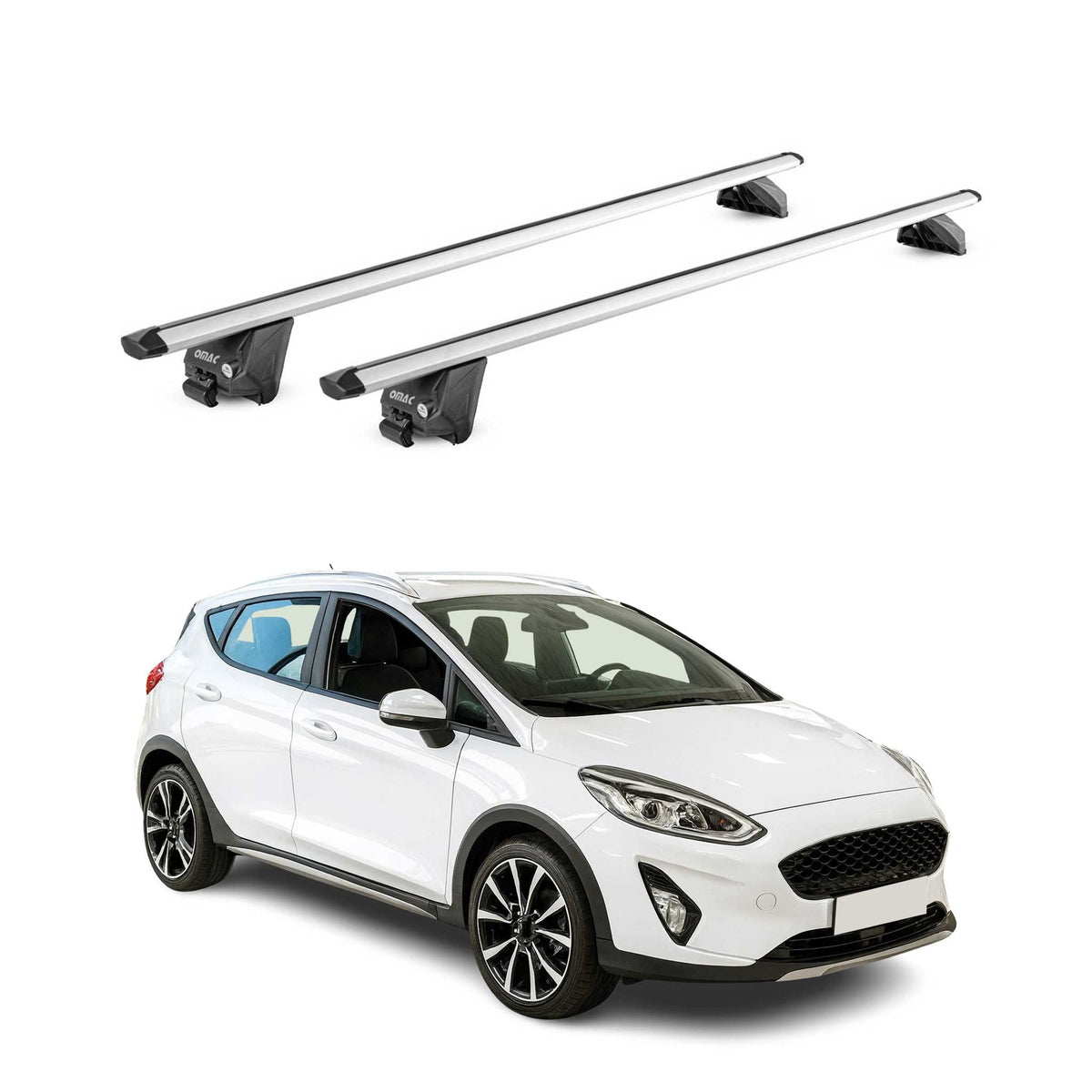 Dachträger Grundtäger für Ford Fiesta VII Active 2018-2023 100kg Grau Alu 2x ABE
