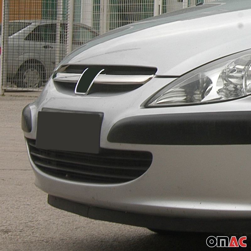 Kühlergrill Leisten Grillleisten für Peugeot 307 2001-2005 Edelstahl Silber 2tlg