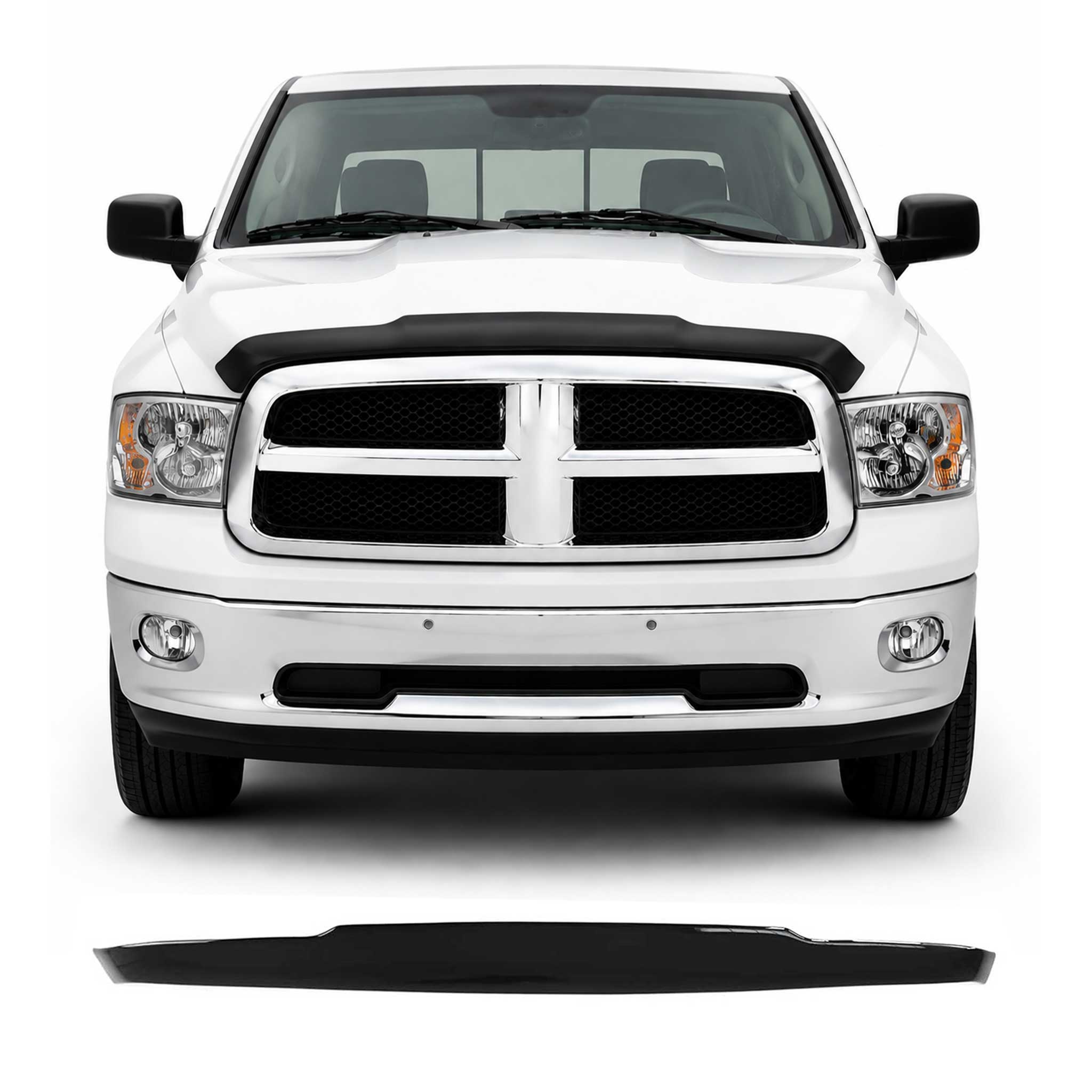 Motorhaube Deflektor Insekten Steinschlagschutz für Dodge RAM 2002-2009 Dunkel