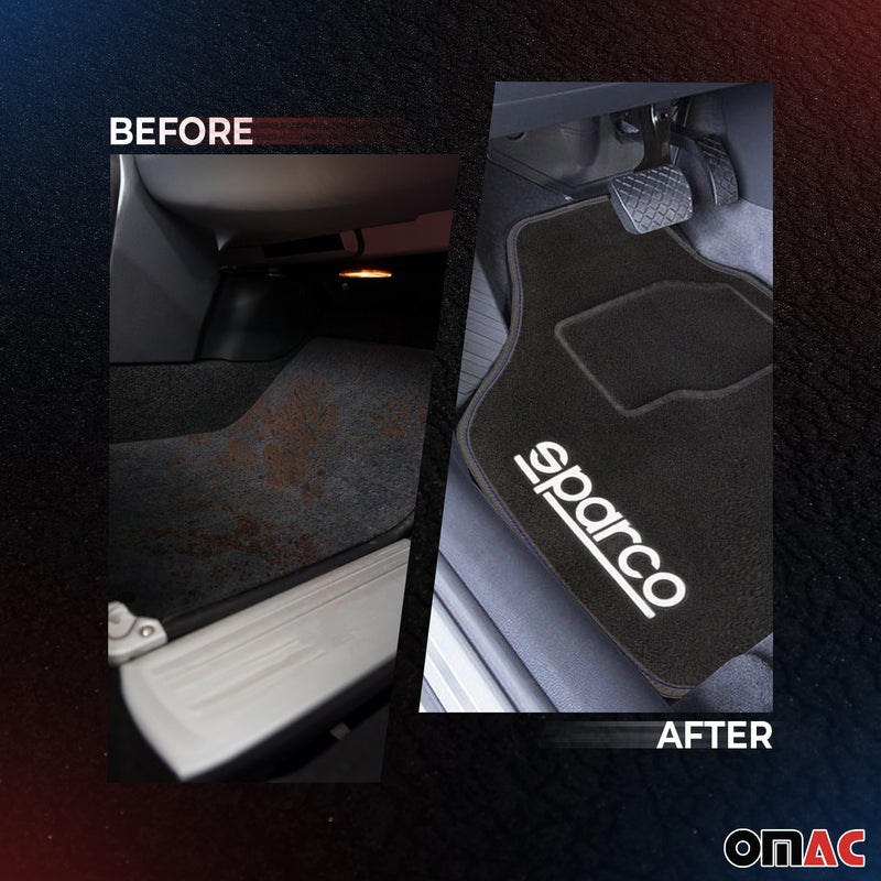 SPARCO Fußmatten Automatten Universal Blau Linie Autoteppich Alwettermatten 4x