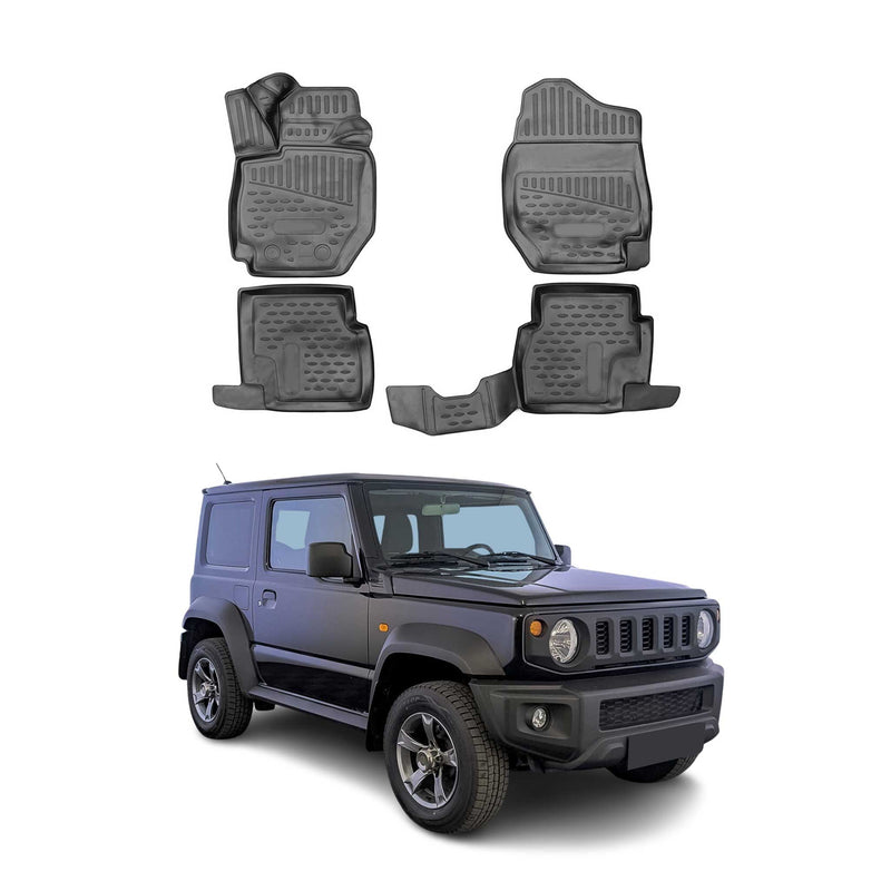 OMAC Gummimatten Fußmatten für Suzuki Jimny 2018-2021 TPE Automatten Schwarz 4x