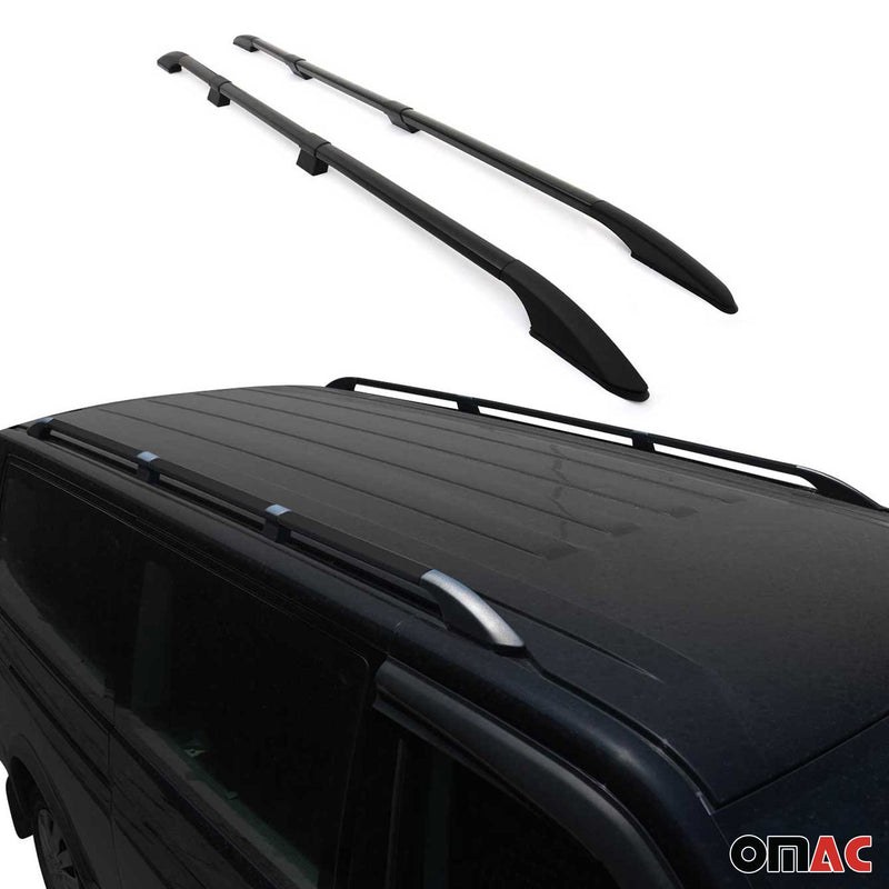 Dachreling Dachgepäckträger für VW Caddy 2015-2020 L2 Langer RS Alu Schwarz