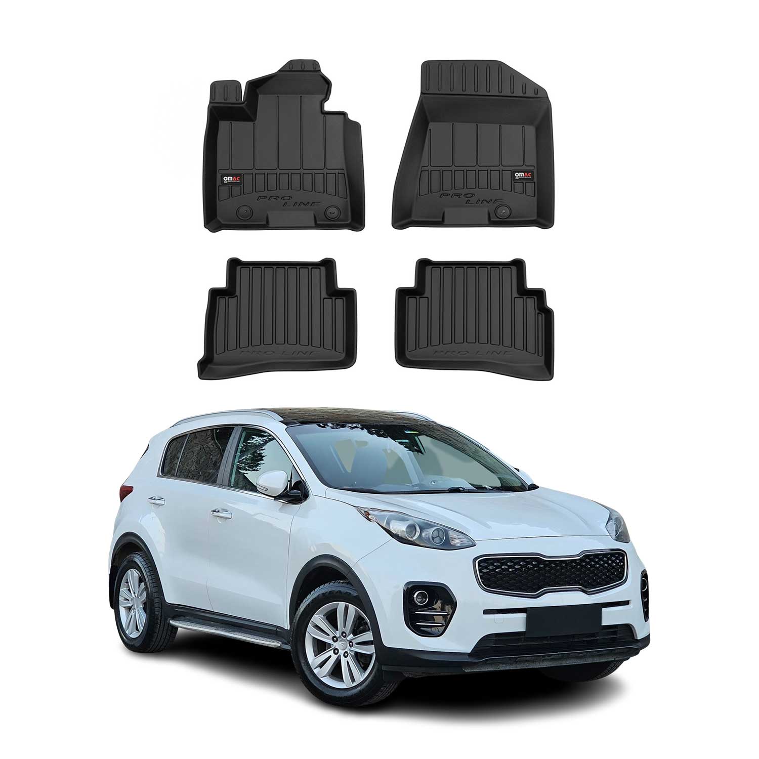OMAC Gummi Fußmatten für Kia Sportage 2014-2018 Premium TPE Automatten 4tlg