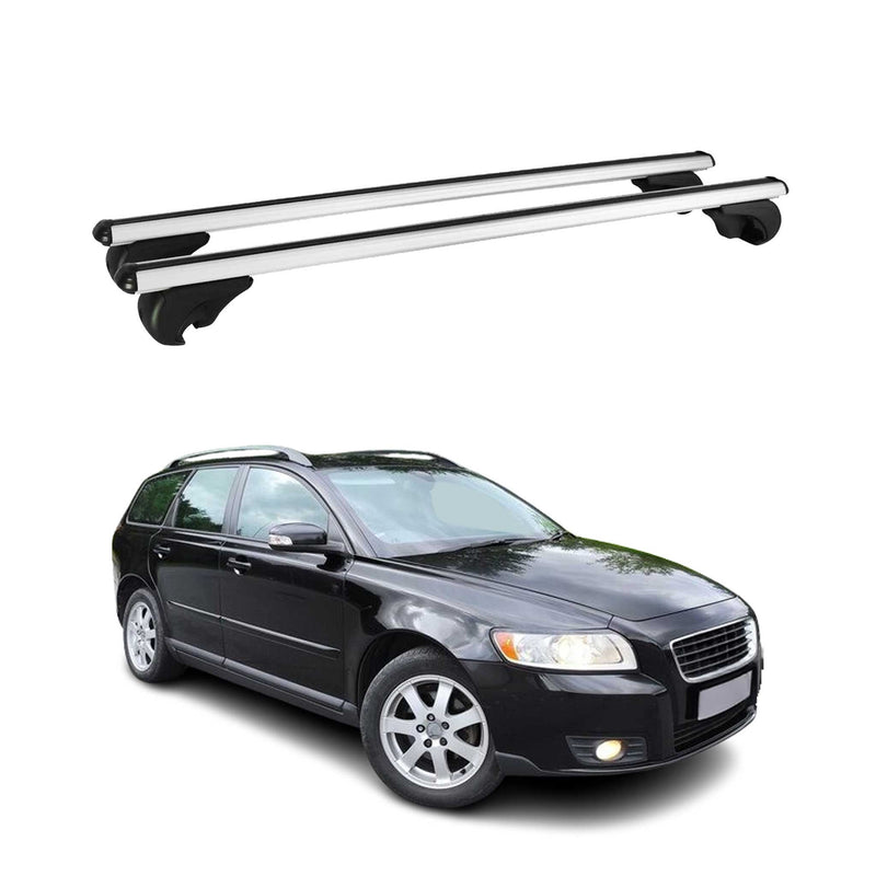 Dachträger für Volvo V50 2004-2012 Gepäckträger Grundträger Aluminium Silber 2x