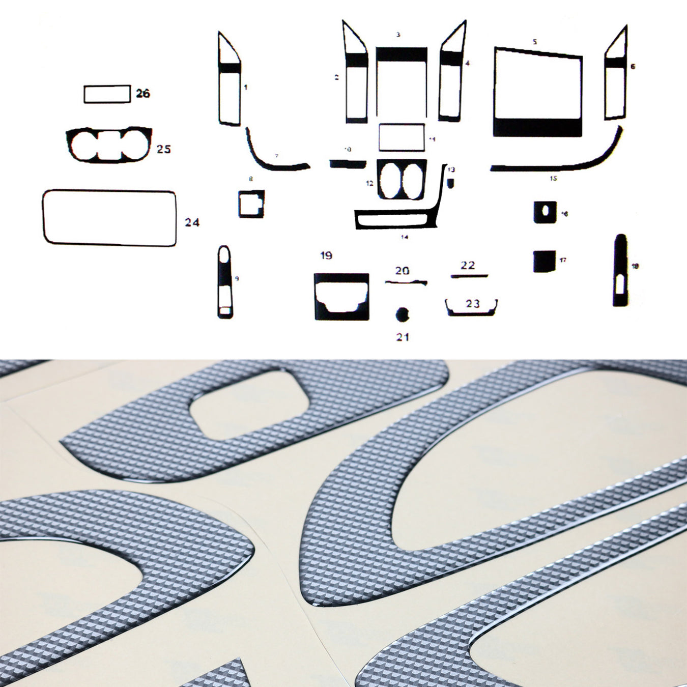 Auto Cockpit Dekor Carbon Zubehörer