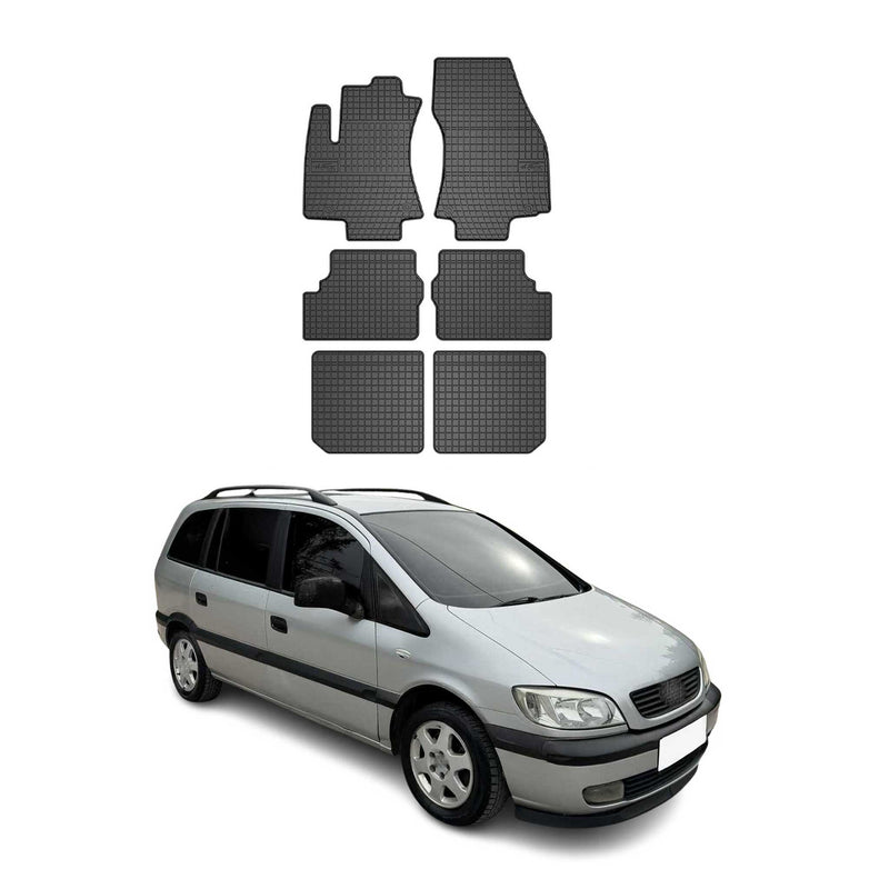 OMAC Gummi Fußmatten für Opel Zafira 1999-2005 Automatten Gummi Schwarz 6tlg