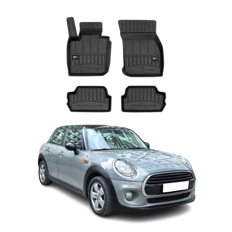 OMAC Gummi Fußmatten für Mini Cooper F55 F56 F57 2014-24 Premium TPE Schwarz 4x