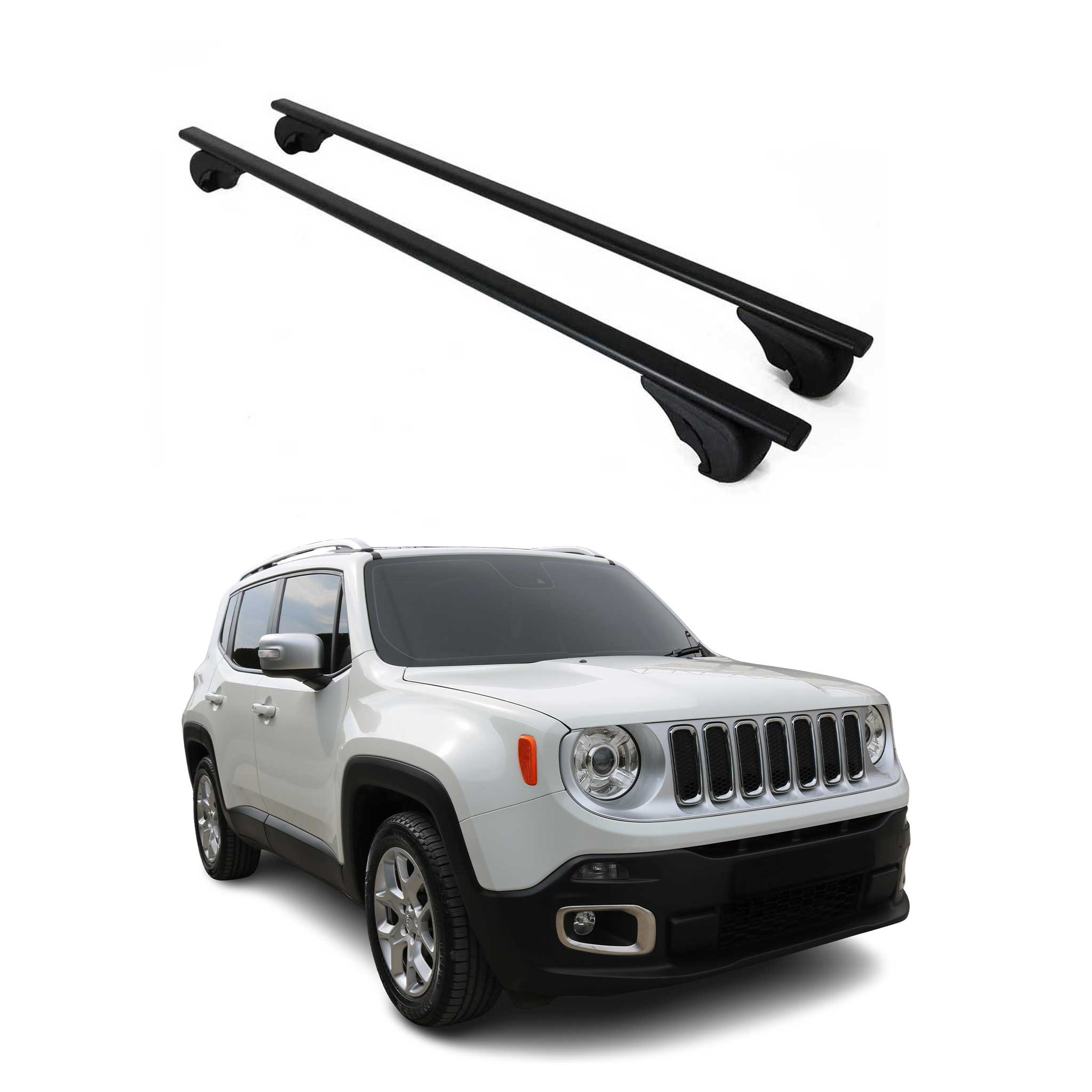Dachträger Grundtäger für Jeep Renegade 2015-2025 75kg Metall Schwarz 2 tlg
