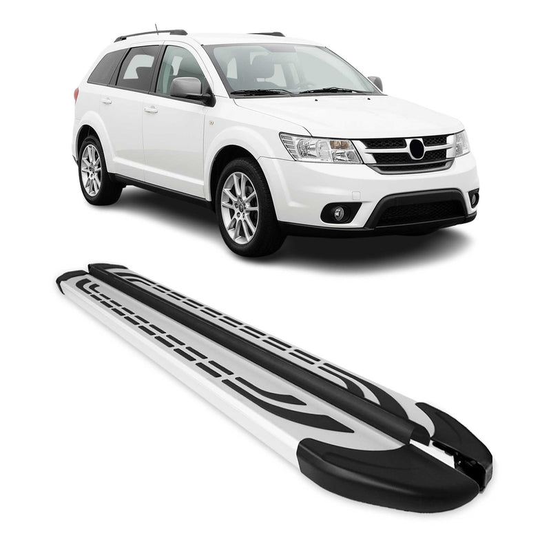 Trittbretter Seitenschweller Seitenbretter für Fiat Freemont 2011-2016 Alu Grau