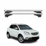 Menabo Dachträger für Ssangyong Korando C200 2010-2019 Aluminium Silber 2 tlg