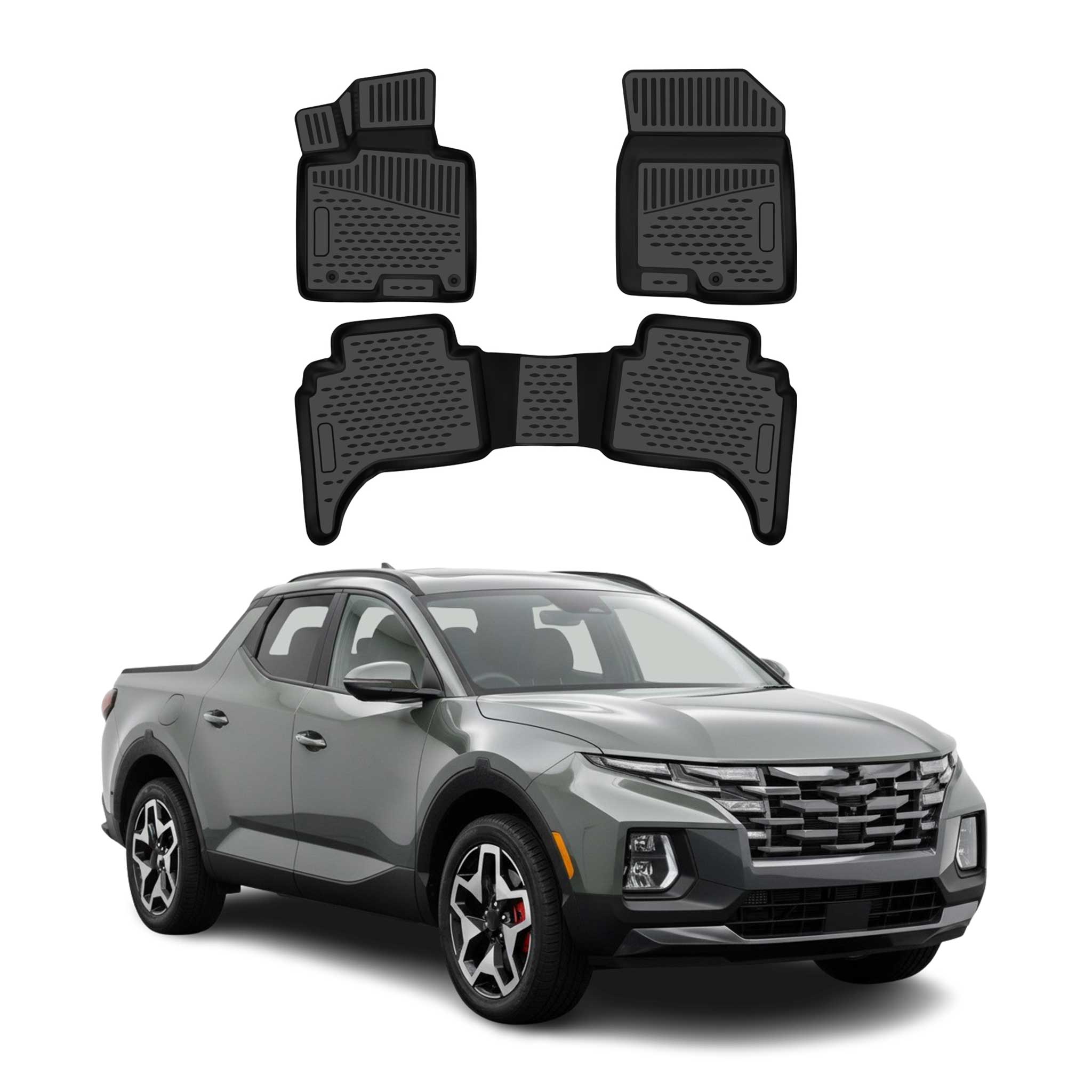 OMAC Fußmatten 3D Gummimatten für Hyundai Santa Cruz 2022-2026 TPE Schwarz 3tlg