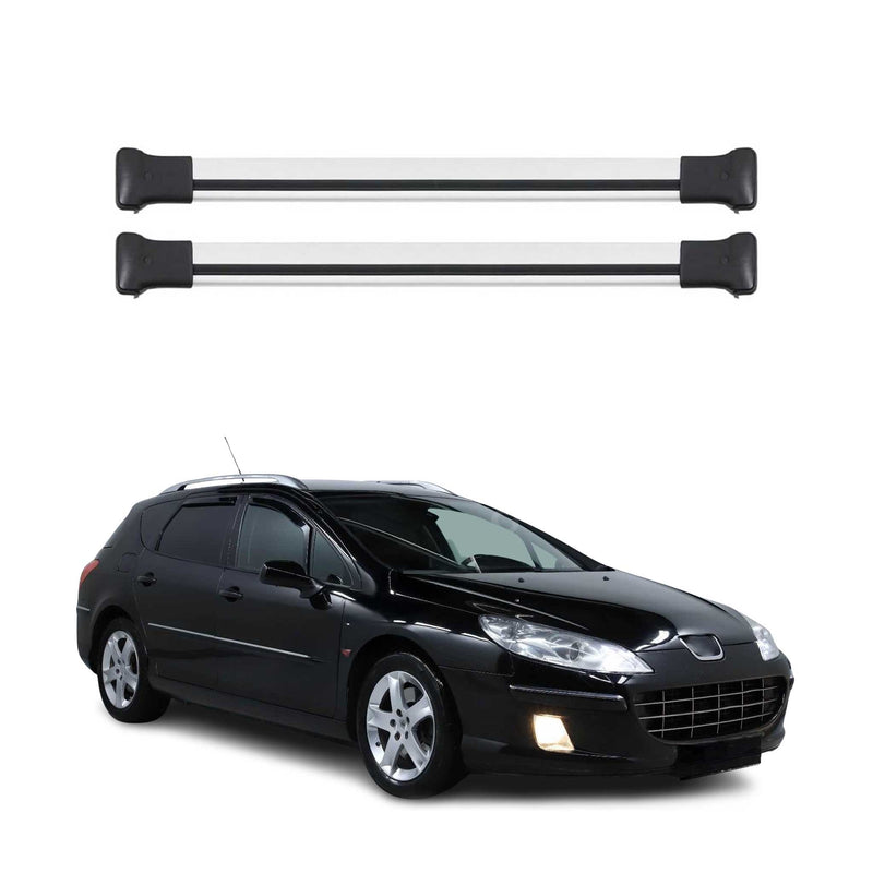 Dachträger Grundtäger für Peugeot 407 Kombi 2004-2011 75kg Alu Silber 2 tlg