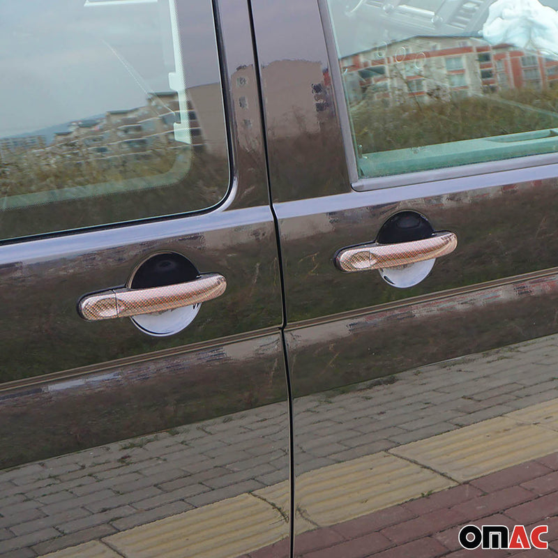 Türgriff Blende Türgriffkappen für VW Caddy 2015-2020 4Tür Kohlefaser Rot 6x