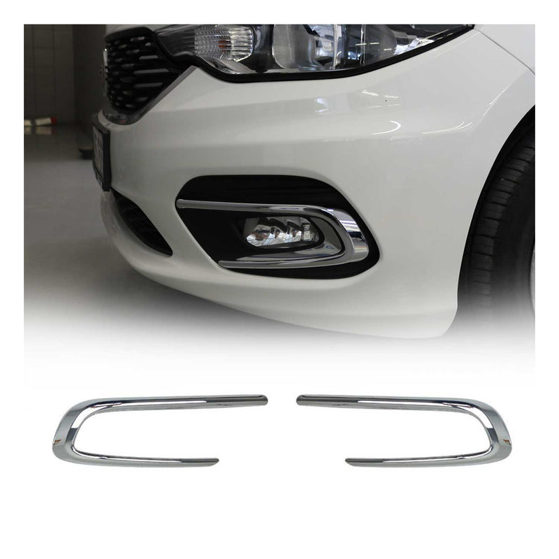Nebelscheinwerfer Rahmen Umrandung für Fiat Tipo 2015-2020 Chrom ABS Silber 2tlg