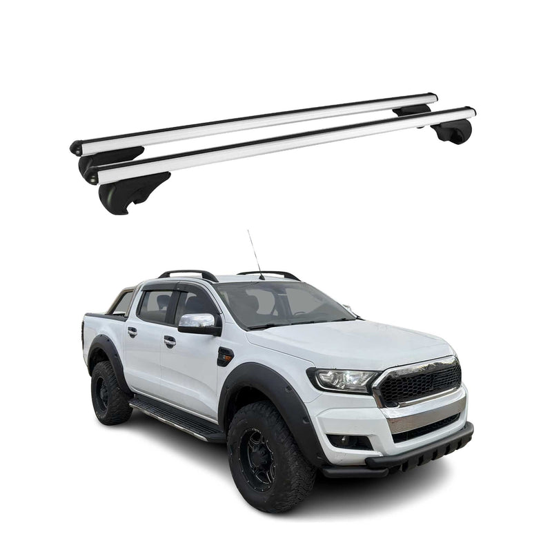 Dachträger Grundtäger für Ford Ranger T6 2011-2022 DoubleCab 75kg Alu Grau 2x